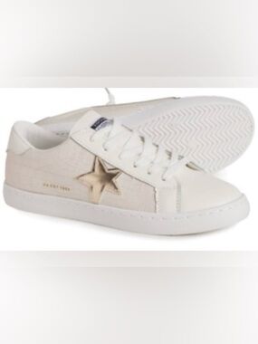 VINTAGE HAVANA White Croc & Silver Carla Sneakers - Size 7.5